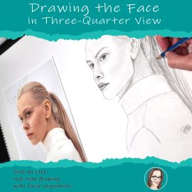 Drawing the face in three quarter view class